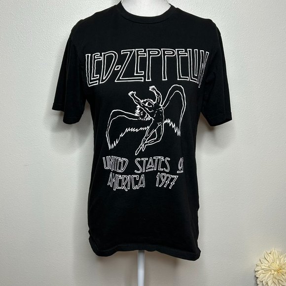 Led Zepplin Black & White Band Tee - United States of America 1977 - Picture 1 of 5